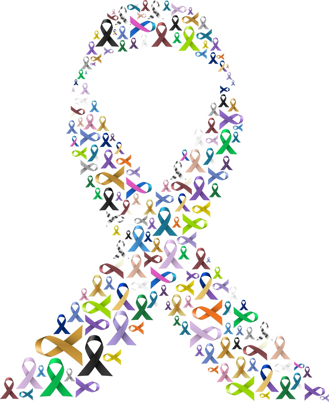 Cancer Ribbons In The Shape of a Ribbon